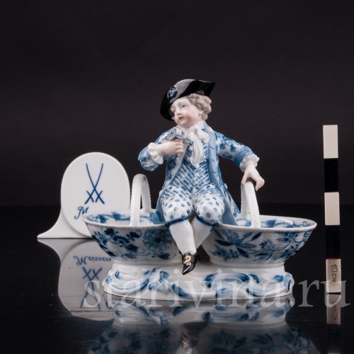 Фарфоровая статуэтка Мальчик с корзинами, Meissen, Германия, сер.19 - нач. 20 вв.
