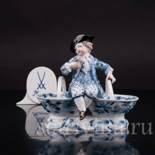 Фарфоровая статуэтка Мальчик с корзинами, Meissen, Германия, сер.19 - нач. 20 вв.