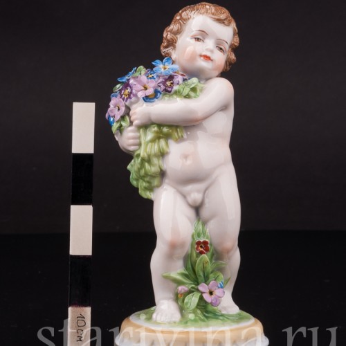 Фарфоровая фигурка Аллегория Весны, путти с цветами, Muller & Co, Германия, перв. пол. 20 в.