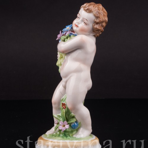 Фарфоровая фигурка Аллегория Весны, путти с цветами, Muller & Co, Германия, перв. пол. 20 в.