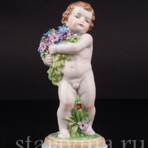 Фарфоровая фигурка Аллегория Весны, путти с цветами, Muller & Co, Германия, перв. пол. 20 в.