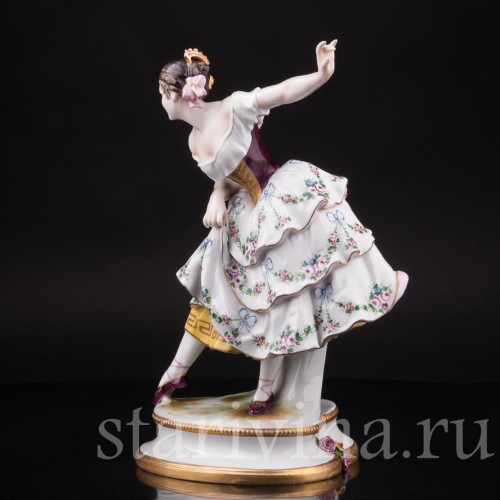 Фарфоровая статуэтка балерины Фанни Эльслер, Volkstedt, Германия, 1915-34 гг.