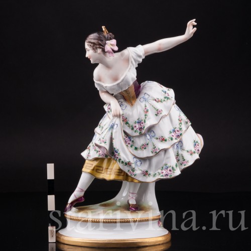 Фарфоровая статуэтка балерины Фанни Эльслер, Volkstedt, Германия, 1915-34 гг.