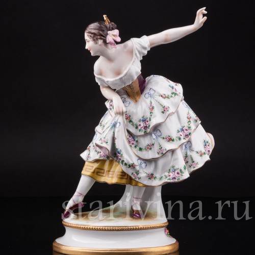 Фарфоровая статуэтка балерины Фанни Эльслер, Volkstedt, Германия, 1915-34 гг.
