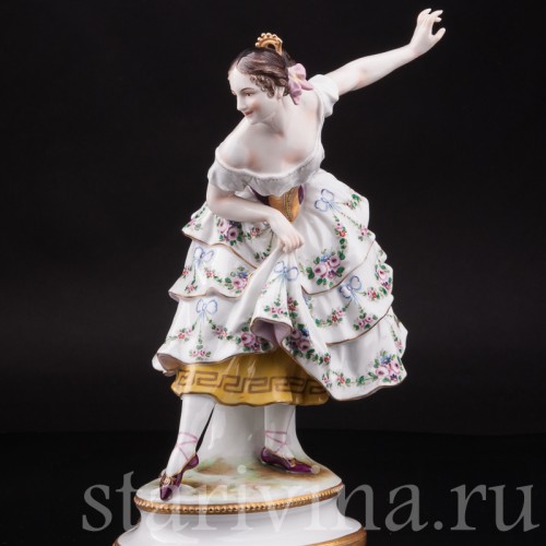 Фарфоровая статуэтка балерины Фанни Эльслер, Volkstedt, Германия, 1915-34 гг.