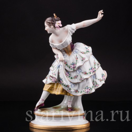 Фарфоровая статуэтка балерины Фанни Эльслер, Volkstedt, Германия, 1915-34 гг.