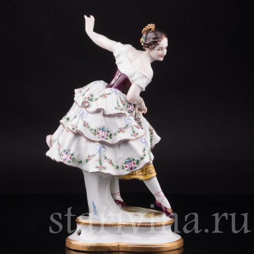 Фарфоровая статуэтка балерины Фанни Эльслер, Volkstedt, Германия, 1915-34 гг.