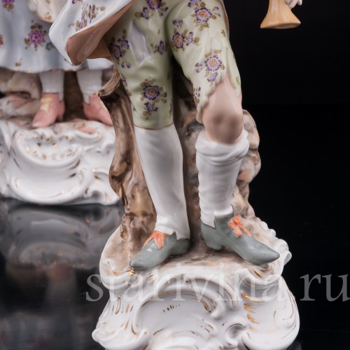 Фарфоровые статуэтки Странствующие музыканты, Volkstedt, Германия, кон. 19 в.