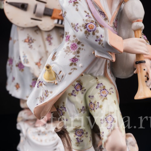 Фарфоровые статуэтки Странствующие музыканты, Volkstedt, Германия, кон. 19 в.