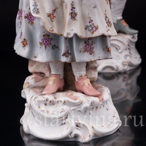 Фарфоровые статуэтки Странствующие музыканты, Volkstedt, Германия, кон. 19 в.