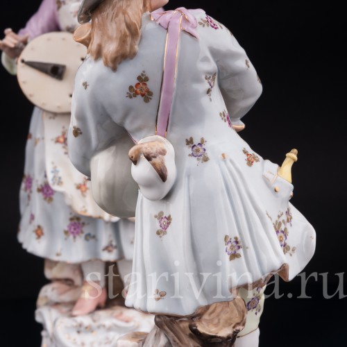 Фарфоровые статуэтки Странствующие музыканты, Volkstedt, Германия, кон. 19 в.