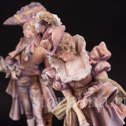 Парные фарфоровые статуэтки Галантная пара, Galluba & Hofmann, Германия, 1895-1937 гг.