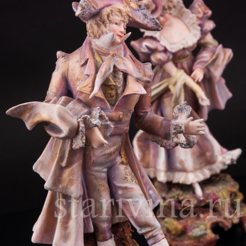 Парные фарфоровые статуэтки Галантная пара, Galluba & Hofmann, Германия, 1895-1937 гг.