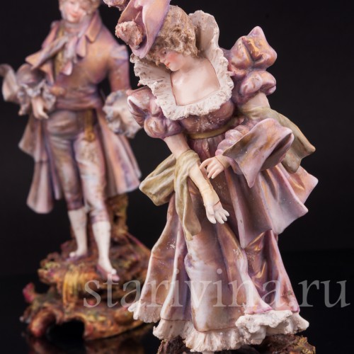 Парные фарфоровые статуэтки Галантная пара, Galluba & Hofmann, Германия, 1895-1937 гг.