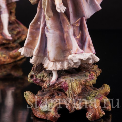 Парные фарфоровые статуэтки Галантная пара, Galluba & Hofmann, Германия, 1895-1937 гг.