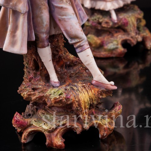 Парные фарфоровые статуэтки Галантная пара, Galluba & Hofmann, Германия, 1895-1937 гг.