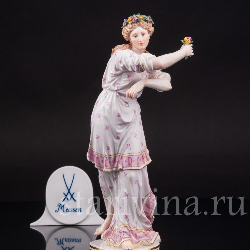 Фарфоровая статуэтка Гора, одна из дочерей Зевса и Фемиды, Meissen, Германия, пер. пол. 19 в.