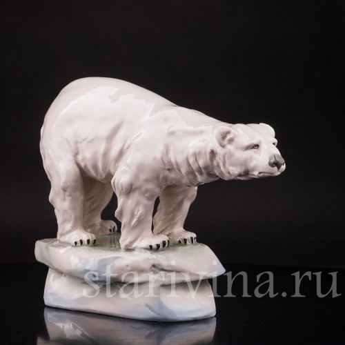 Фарфоровая статуэтка Белый медведь, Amphora, Чехия, 1900-е гг.