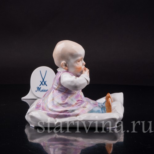 Фарфоровая статуэтка Малыш на подушке, Meissen, Германия, 1988 г.
