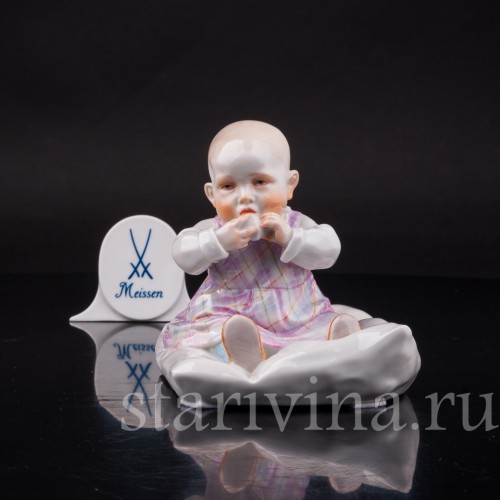Фарфоровая статуэтка Малыш на подушке, Meissen, Германия, 1988 г.