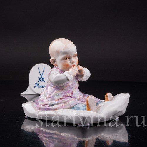 Фарфоровая статуэтка Малыш на подушке, Meissen, Германия, 1988 г.