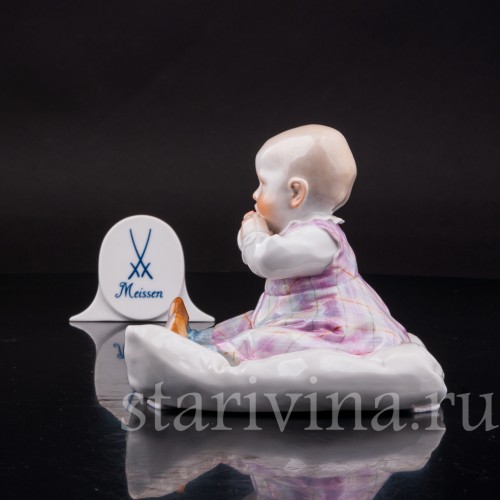 Фарфоровая статуэтка Малыш на подушке, Meissen, Германия, 1988 г.
