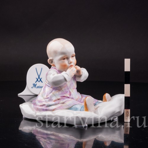Фарфоровая статуэтка Малыш на подушке, Meissen, Германия, 1988 г.