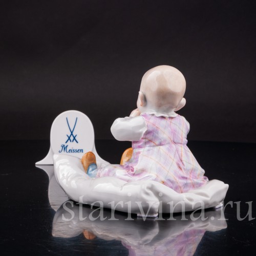 Фарфоровая статуэтка Малыш на подушке, Meissen, Германия, 1988 г.