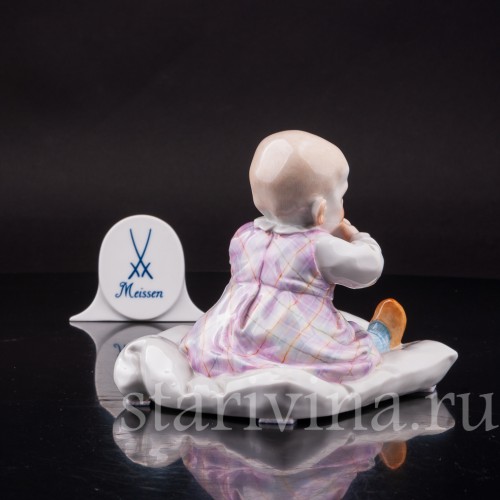 Фарфоровая статуэтка Малыш на подушке, Meissen, Германия, 1988 г.