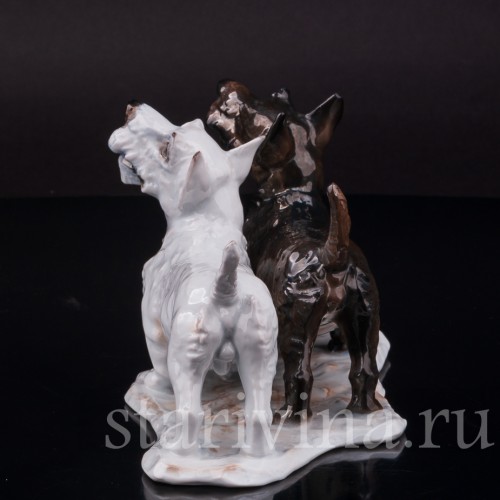 Фарфоровая статуэтка собак Два скотч терьера, Rosenthal, Германия, 1935 год.