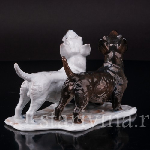 Фарфоровая статуэтка собак Два скотч терьера, Rosenthal, Германия, 1935 год.