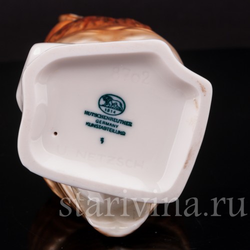 Фарфоровая статуэтка птицы Ушастая сова Hutschenreuther, Германия, 1970 гг.