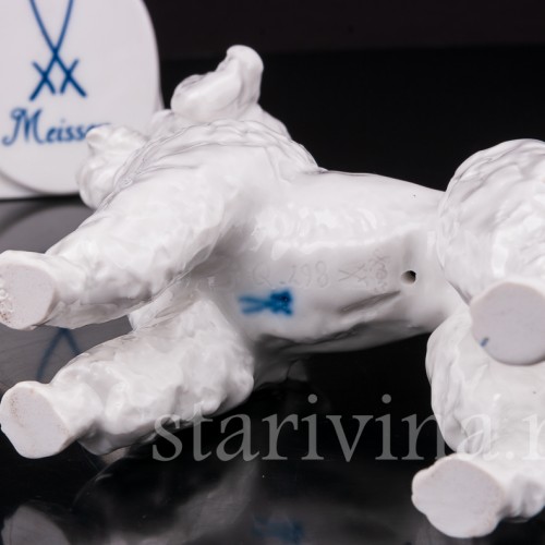 Фарфоровая статуэтка собки Пудель, Meissen, Германия, 1996 г.