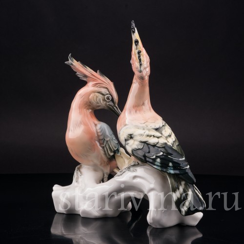 Фарфоровая статуэтка птиц Два удода, Karl Ens, Германия, 1920-30 гг.