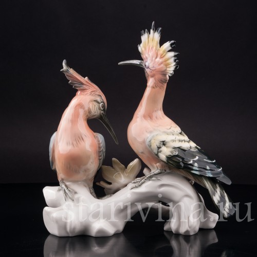Фарфоровая статуэтка птиц Два удода, Karl Ens, Германия, 1920-30 гг.