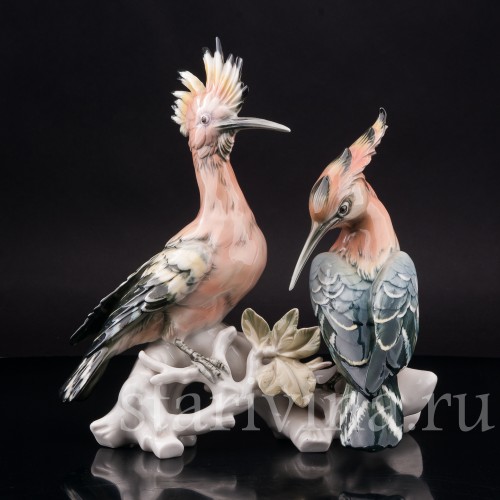 Фарфоровая статуэтка птиц Два удода, Karl Ens, Германия, 1920-30 гг.