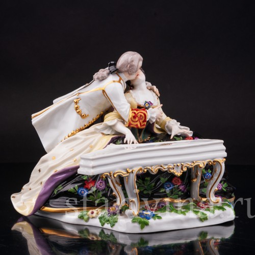 Фарфоровая композиция Пара у спинета, Meissen, Германия, 1910 г.