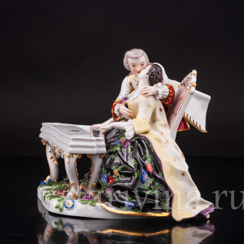 Фарфоровая композиция Пара у спинета, Meissen, Германия, 1910 г.
