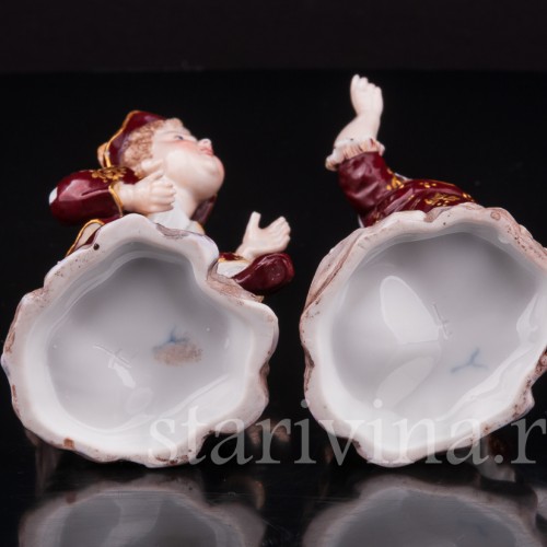 Парные фарфоровые статуэтки Танцующие дети, Volkstedt, Германия, кон. 19 в.