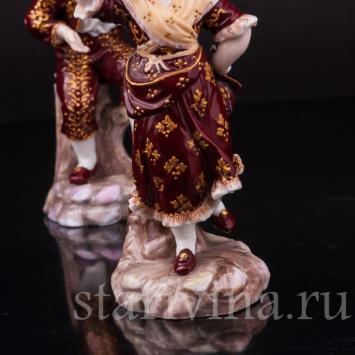 Парные фарфоровые статуэтки Танцующие дети, Volkstedt, Германия, кон. 19 в.