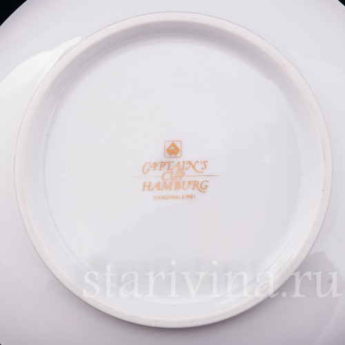 Чайная пара Барк Baltic, капитанская чашка, August Warnecke, Германия, вт. пол. 20 в.