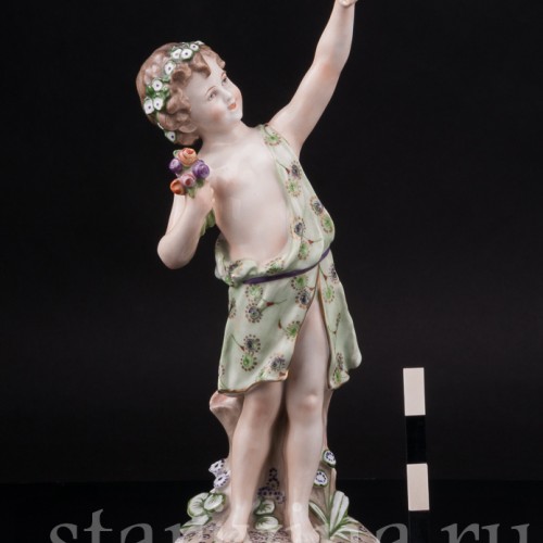 Фарфоровая статуэтка Аллегория весны, малыш с бабочкой, Dressel, Kister & Co, Германия, нач. 20 в.