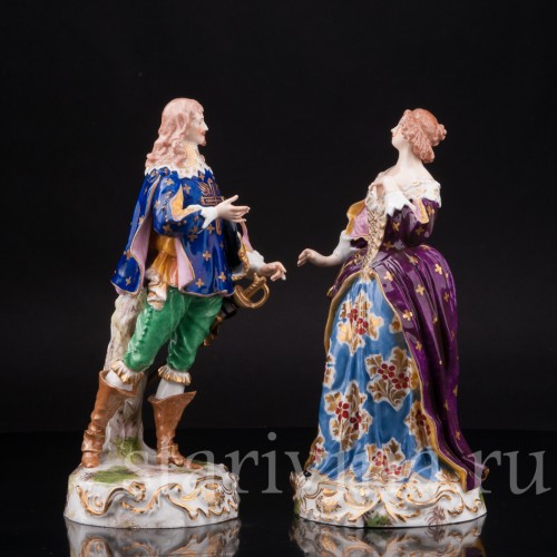 Парные фарфоровые статуэтки Галантная пара, Derby, Великобритания, 1775 год.