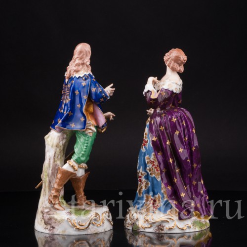 Парные фарфоровые статуэтки Галантная пара, Derby, Великобритания, 1775 год.