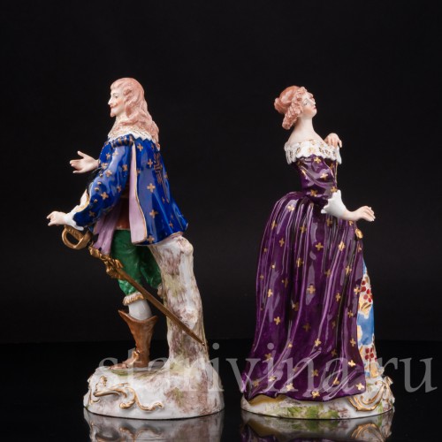 Парные фарфоровые статуэтки Галантная пара, Derby, Великобритания, 1775 год.
