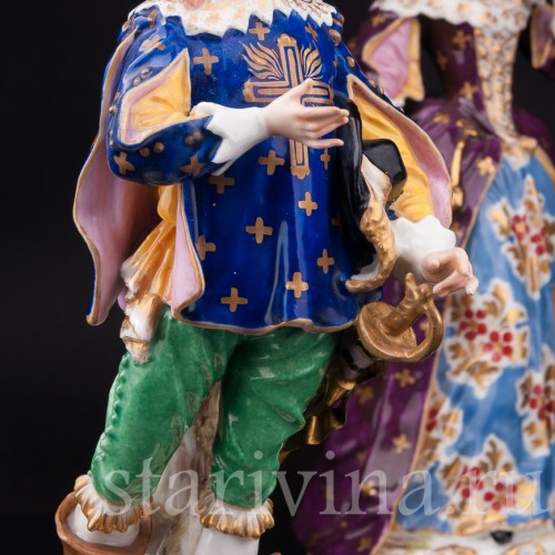 Парные фарфоровые статуэтки Галантная пара, Derby, Великобритания, 1775 год.