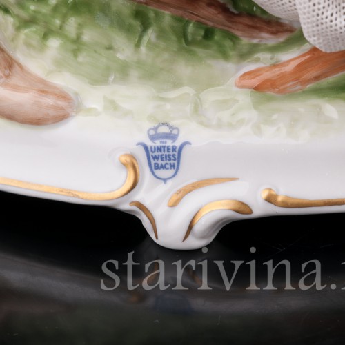 Статуэтка из фарфора Две девушки, кружевные, Unterweissbach, Германия, 1958-76 гг.