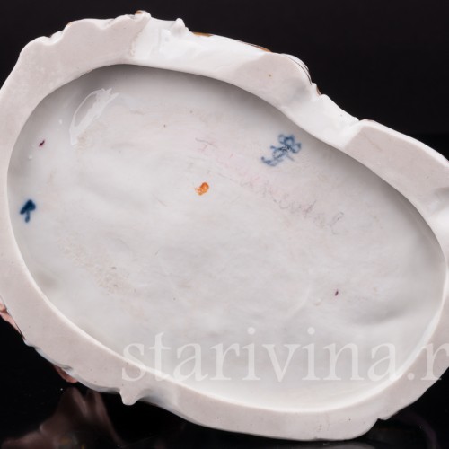 Фарфоровая композиция Музыкальное трио, кружевная миниатюра, Volkstedt, Германия, нач. 20 в.