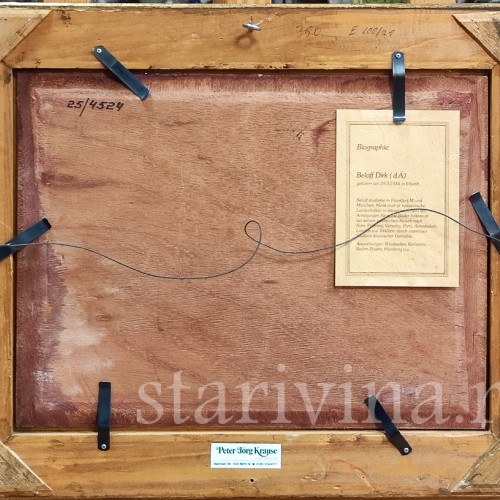 Картина маслом на доске Пейзаж с сельской дорогой, Германия, вт. пол. 20 в.