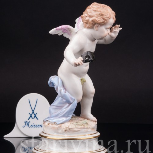 Фарфоровая статуэтка Купид с театральной маской, Meissen, Германия, кон. 19 - нач. 20 вв.